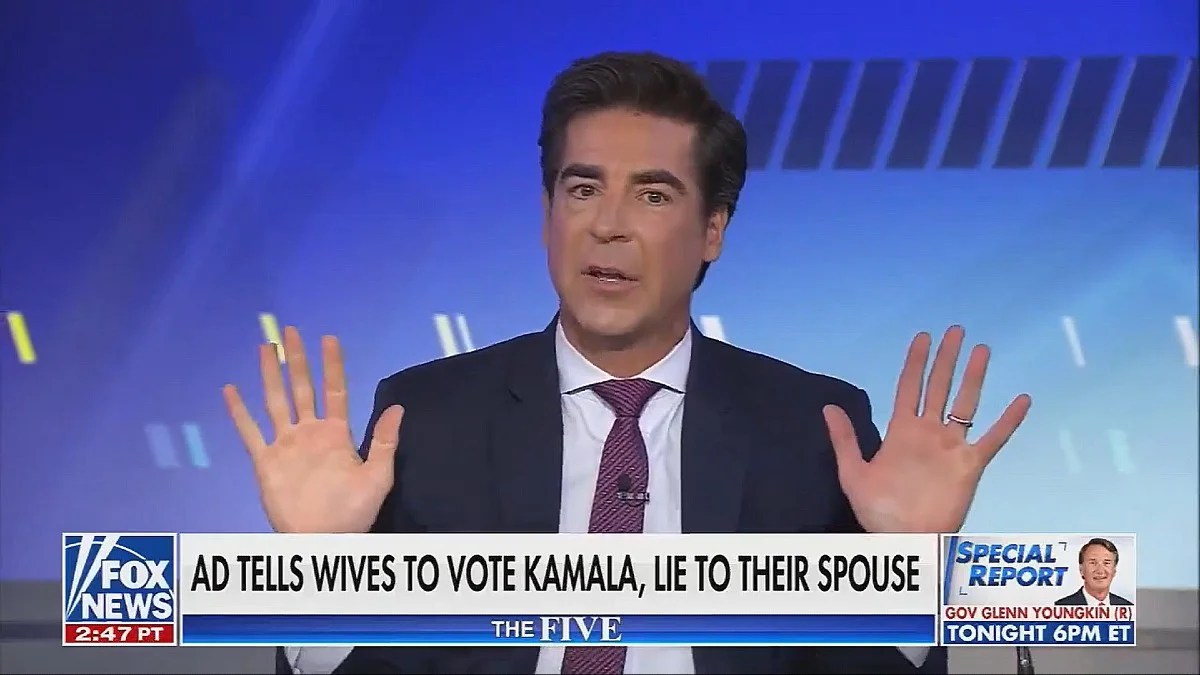 Jesse Watters Gets Mad About Idea His Wife Might Vote Kamala